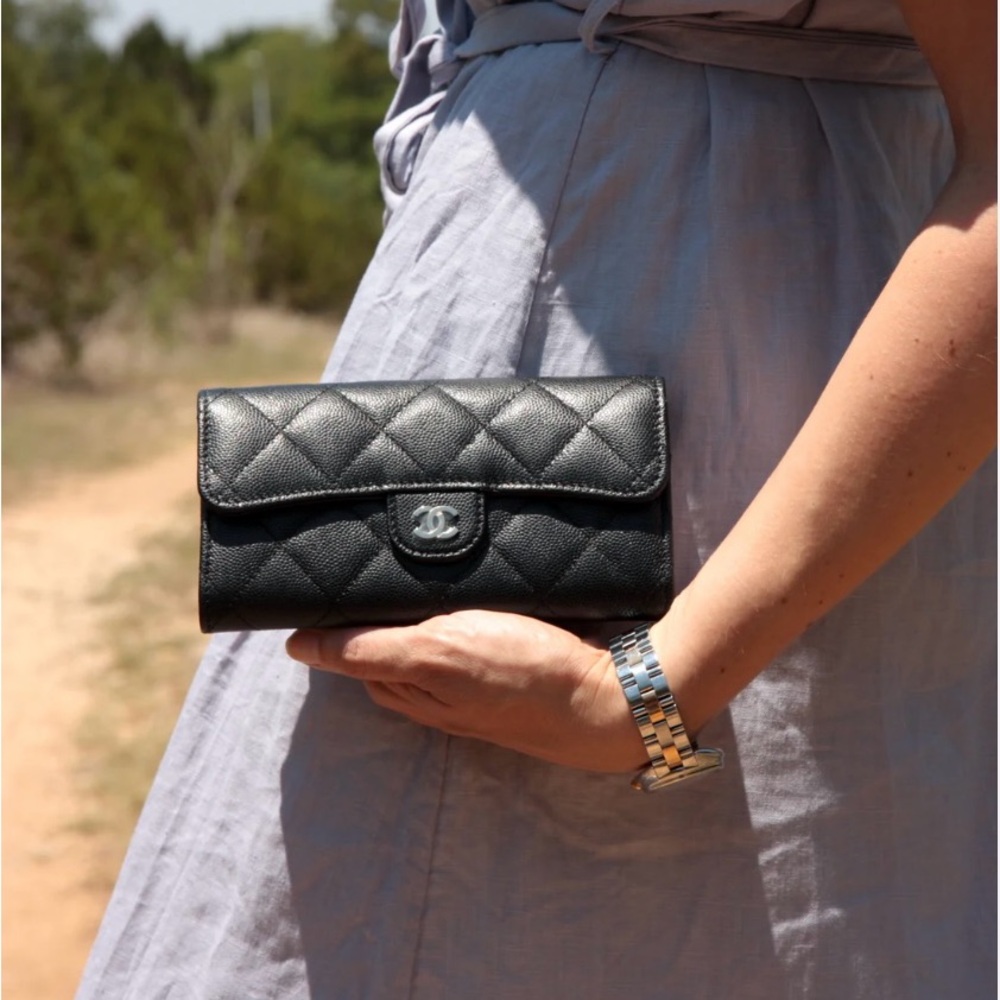 24 hr sale Chanel  Lambskin Classic Flap Wallet with coa box unbranded chain - Picture 14 of 14